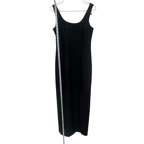 J.R. Nites By Caliendo Black Embellished Sleeveless Maxi Dress Size 8 Petite - Picture 6 of 8